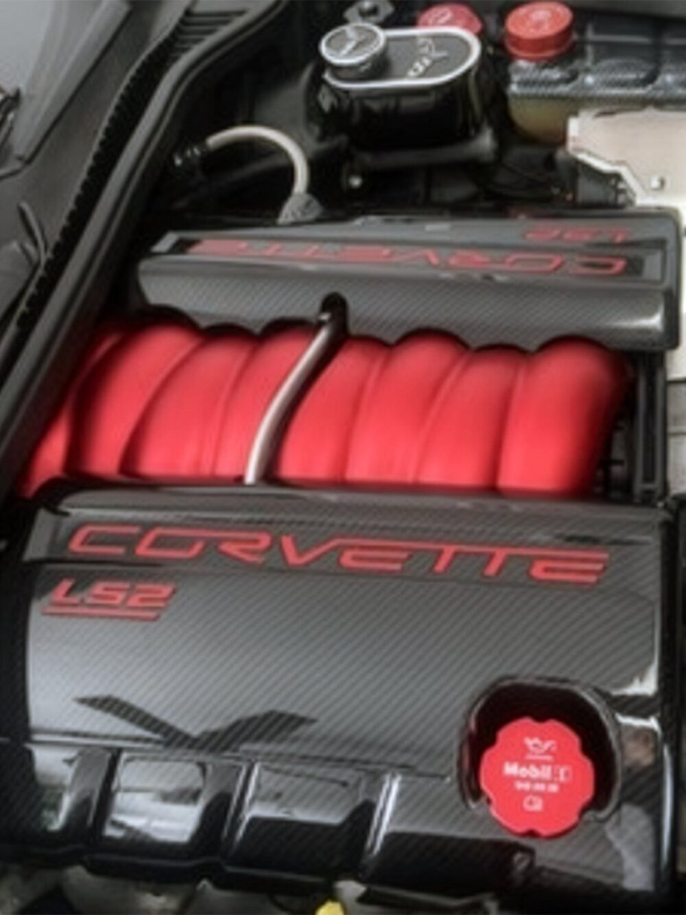 x2 2005-2007 C6 Corvette LS2 Engine Fuel Rail Cover RED LETTERS NOT VINYL